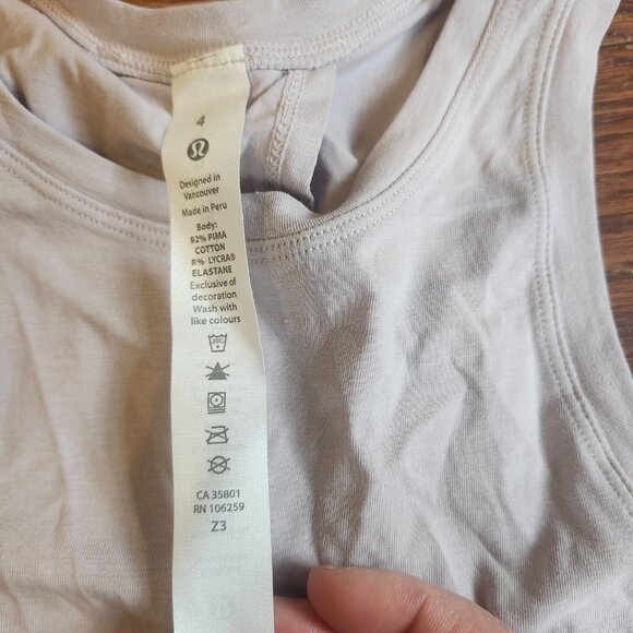 NWT Lululemon All Tied Up Tank Size 6 Light Purple Yoga Gym Athletic Top Open B - Picture 3 of 6